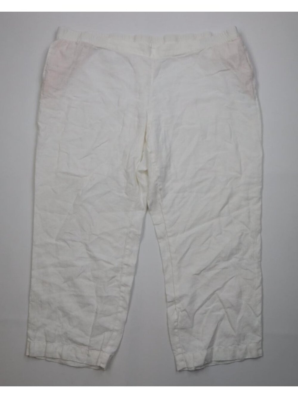 J Jill Womens 4X Blank Love Linen Knit Wide Leg Beach Luau Harem Pants White